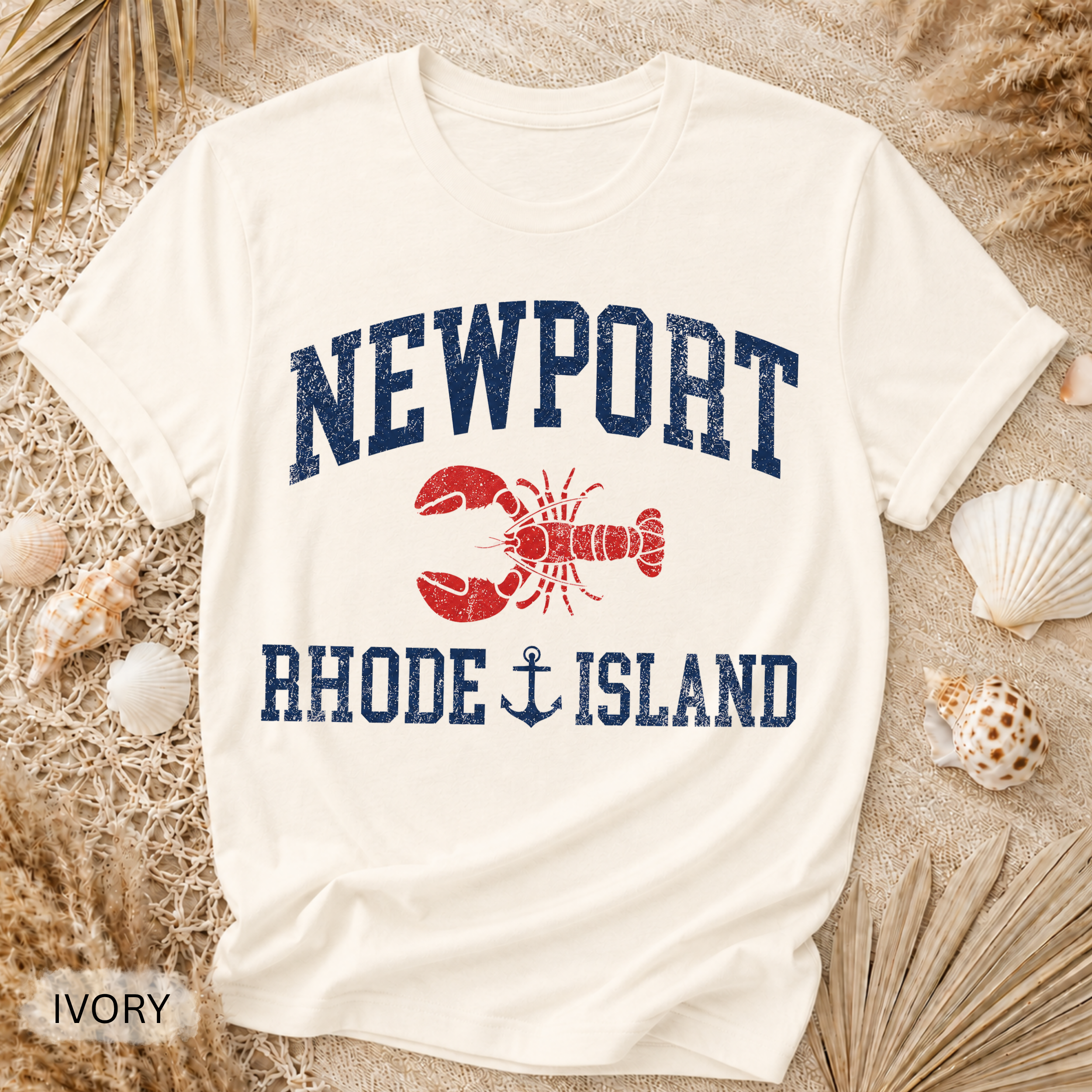 Newport Rhode Island Lobster Graphic T-Shirt - Comfort Colors garment-dyed unisex tee, Newport lobster graphic