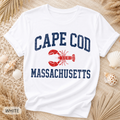 Cape Cod Massachusetts Lobster T-Shirt - Comfort Colors garment-dyed unisex tee, vintage Massachusetts lobster graphic