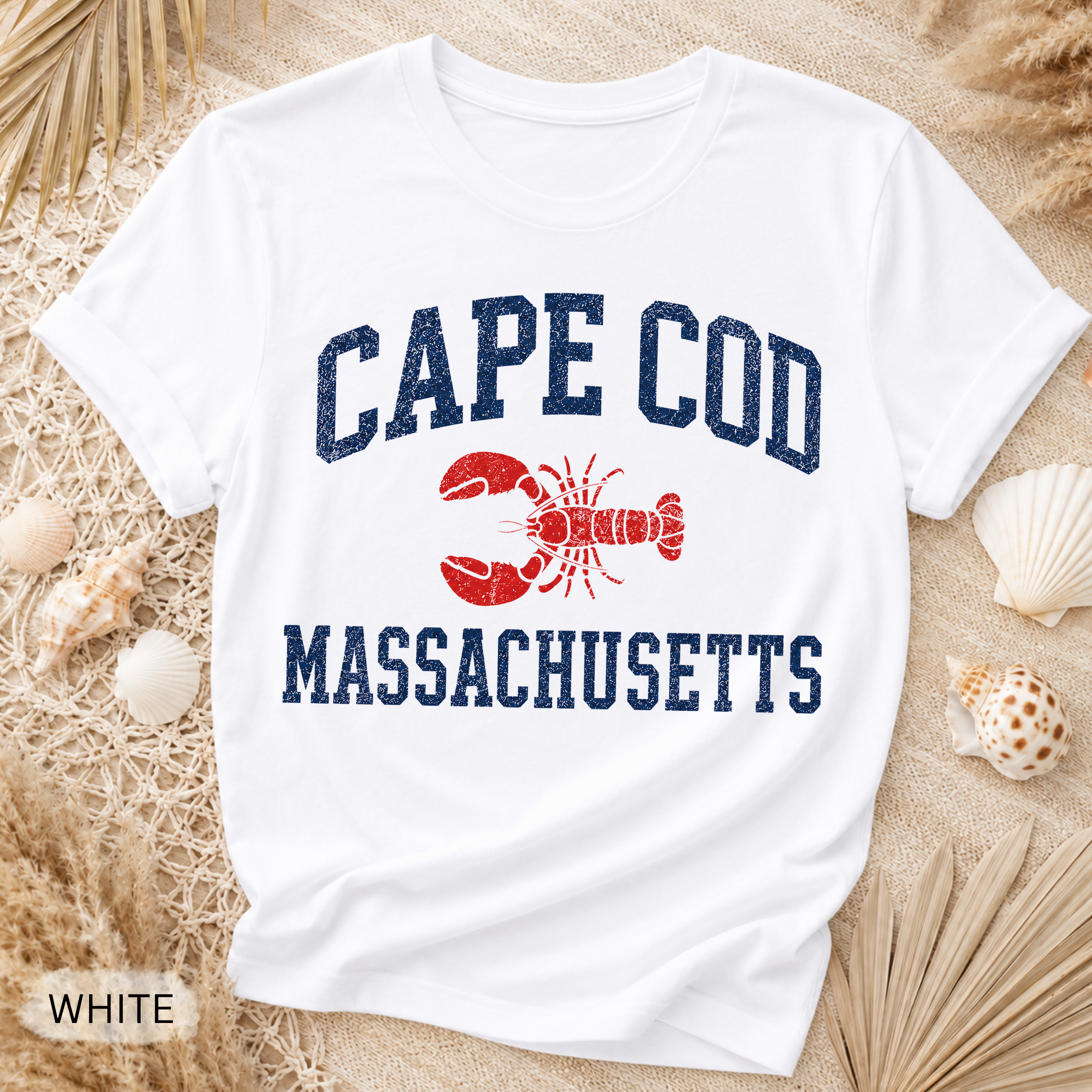 Cape Cod Massachusetts Lobster T-Shirt - Comfort Colors garment-dyed unisex tee, vintage Massachusetts lobster graphic