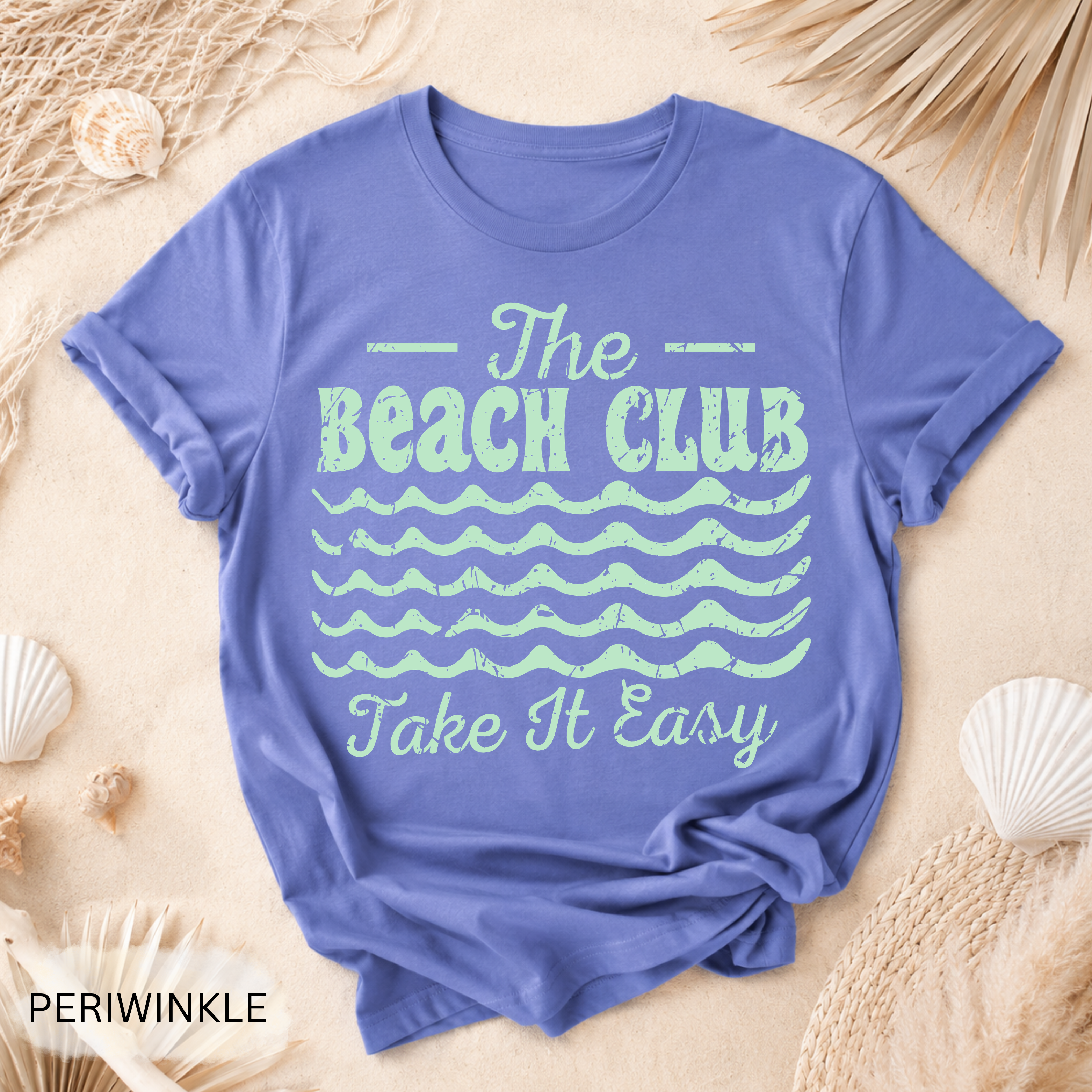 The Beach Club Retro T-Shirt - Comfort Colors garment-dyed unisex tee, retro beach club graphic