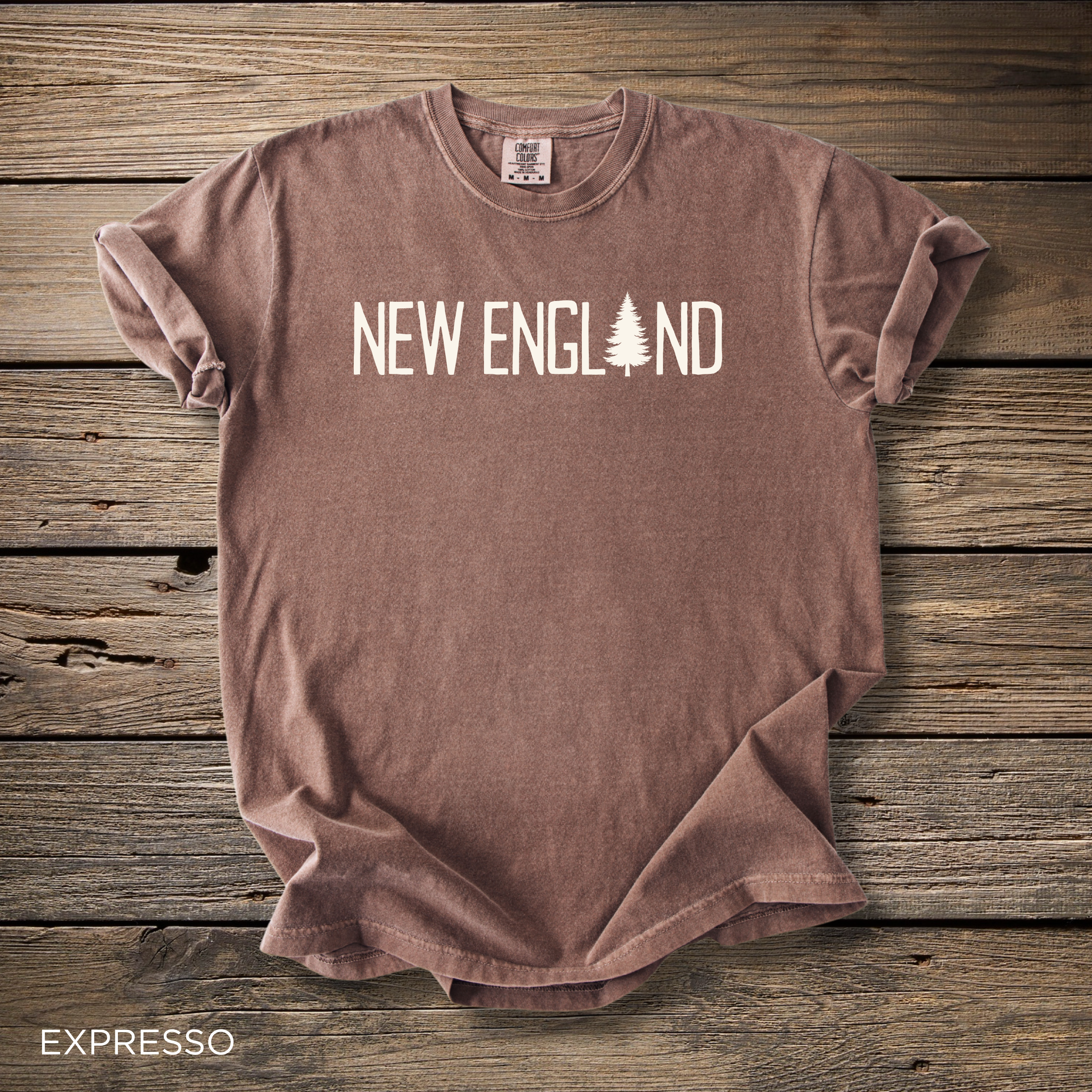 New England shirt east coast tshirt - Comfort Colors garment-dyed unisex tee, New England tree logo graphic